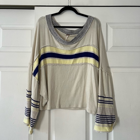 Free People Long Sleeve Oversized Strip - Picture 1 of 6